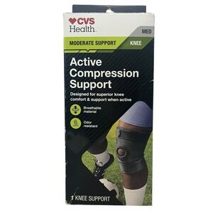 CVS Health Active Compression Knee Support Breathable Material Size Medium
